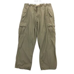 vtg Y2K Steve & Barry's Cargo Pants Olive Sz L Loose Baggy Broken In Cotton